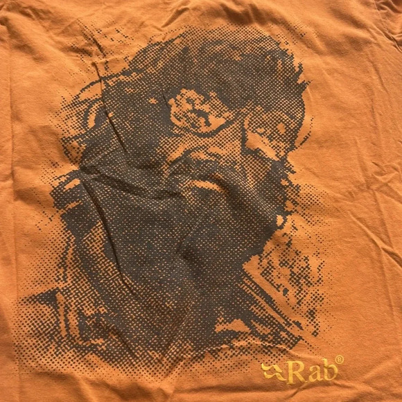 Rab T Shirt Mens Large orange Logo Short Sleeve Tee Outdoor Hike - Picture 3 of 9